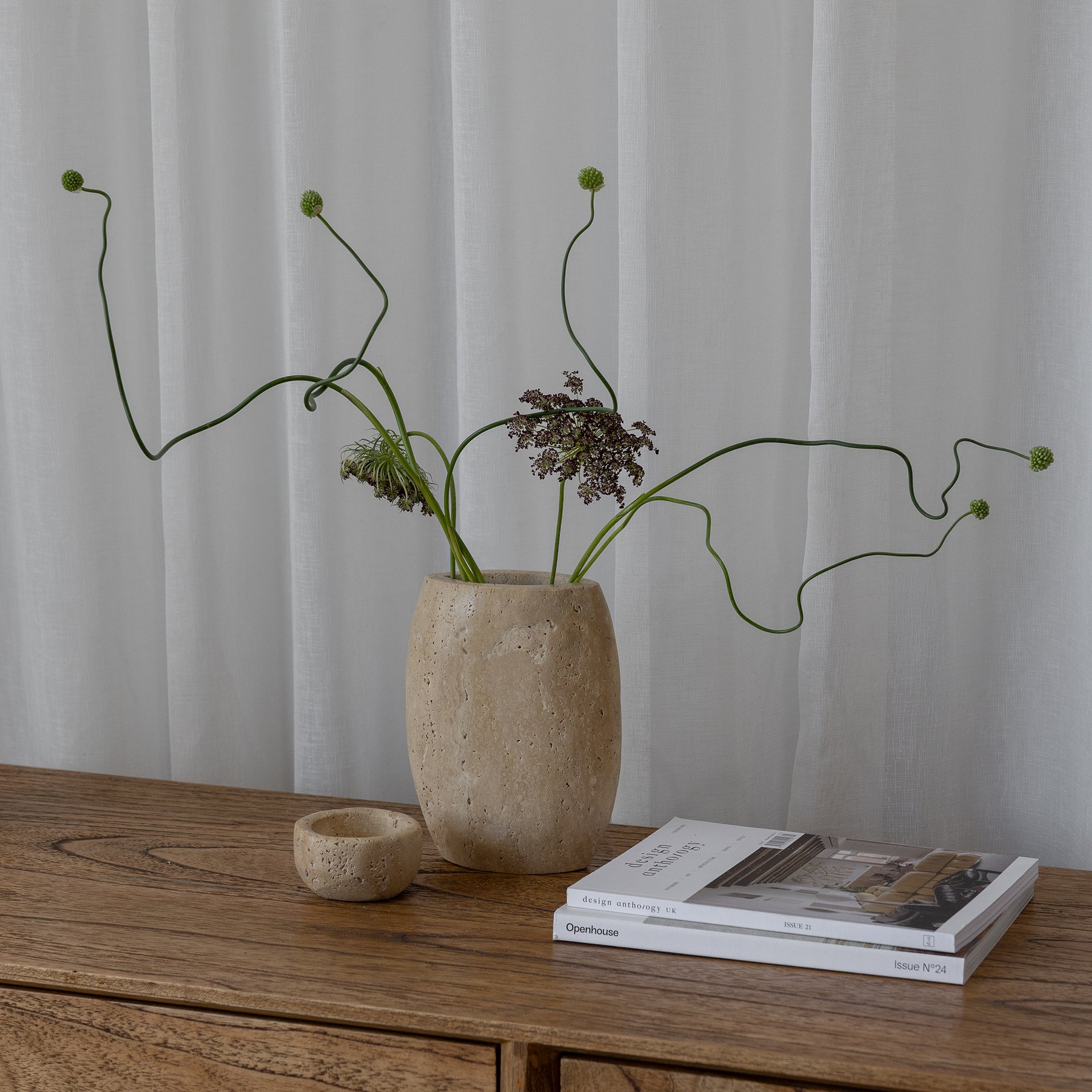 Marble Vase - Beige Travertine