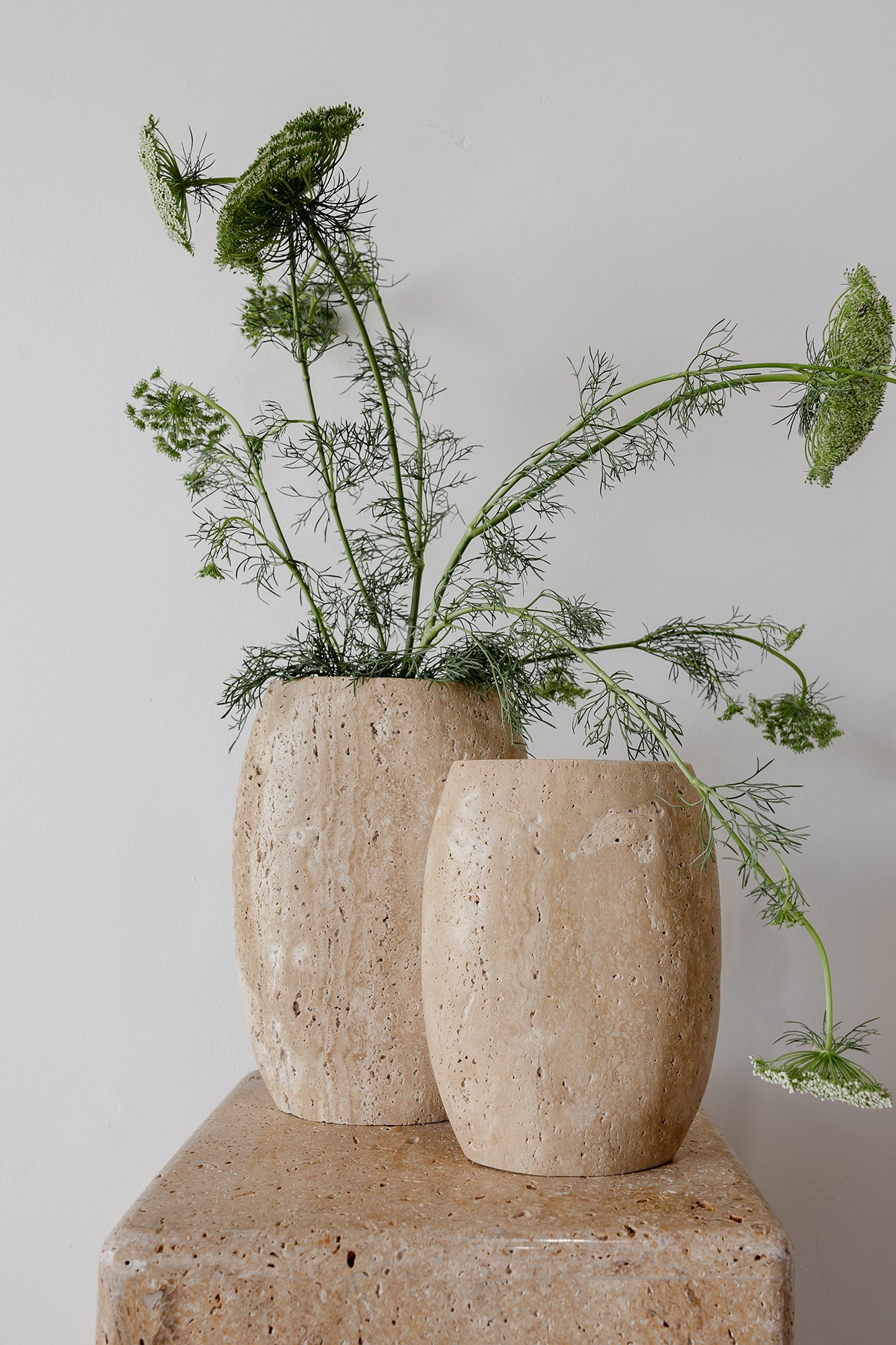 Marble Vase - Beige Travertine