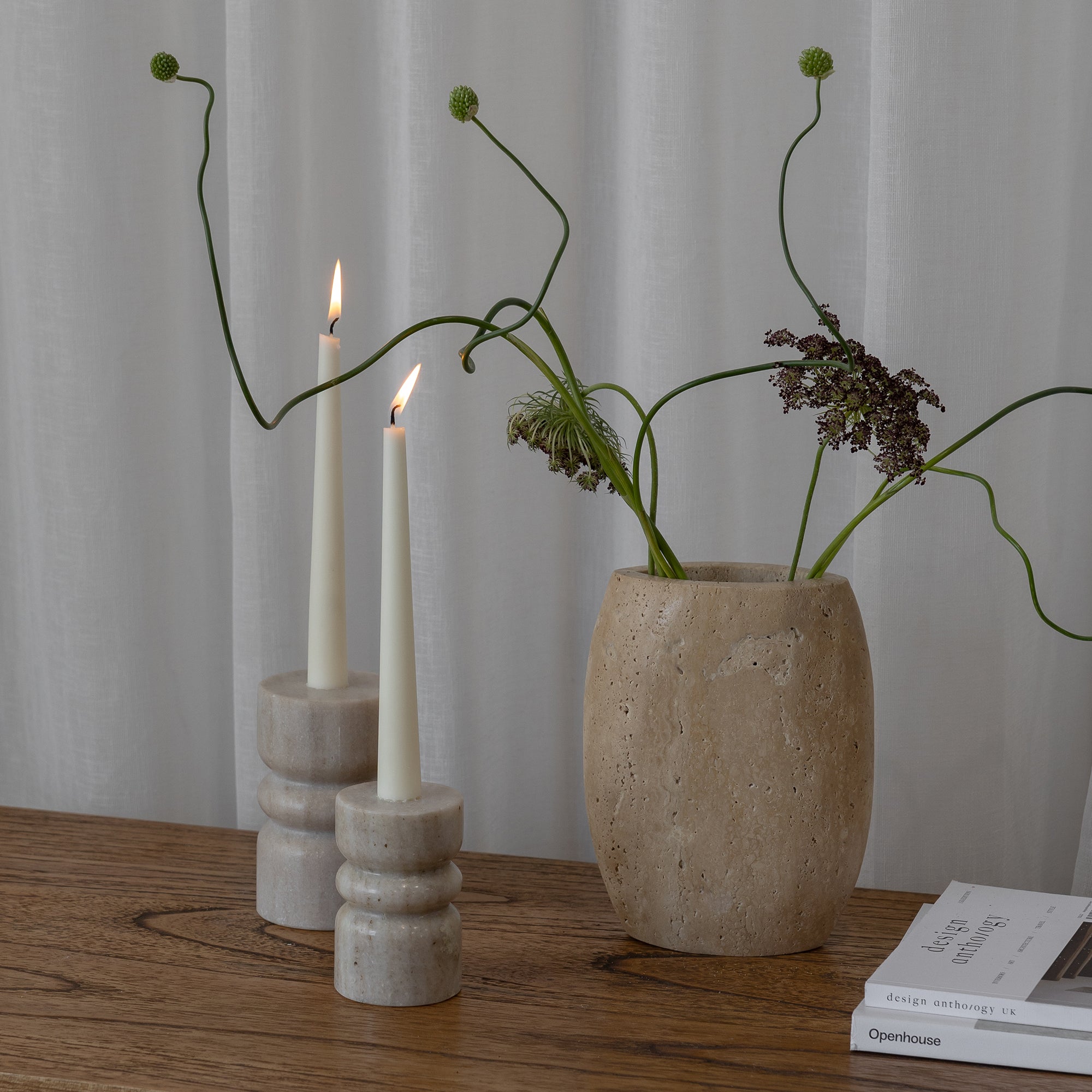 Marble Vase - Beige Travertine