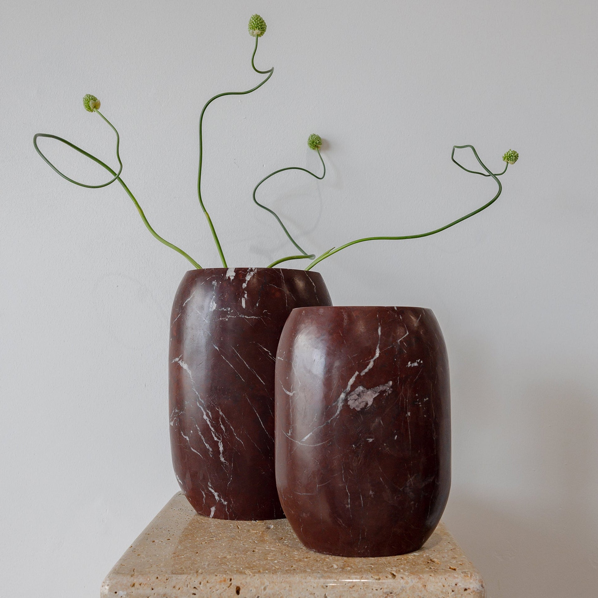 Marble Vase - Red Levanto