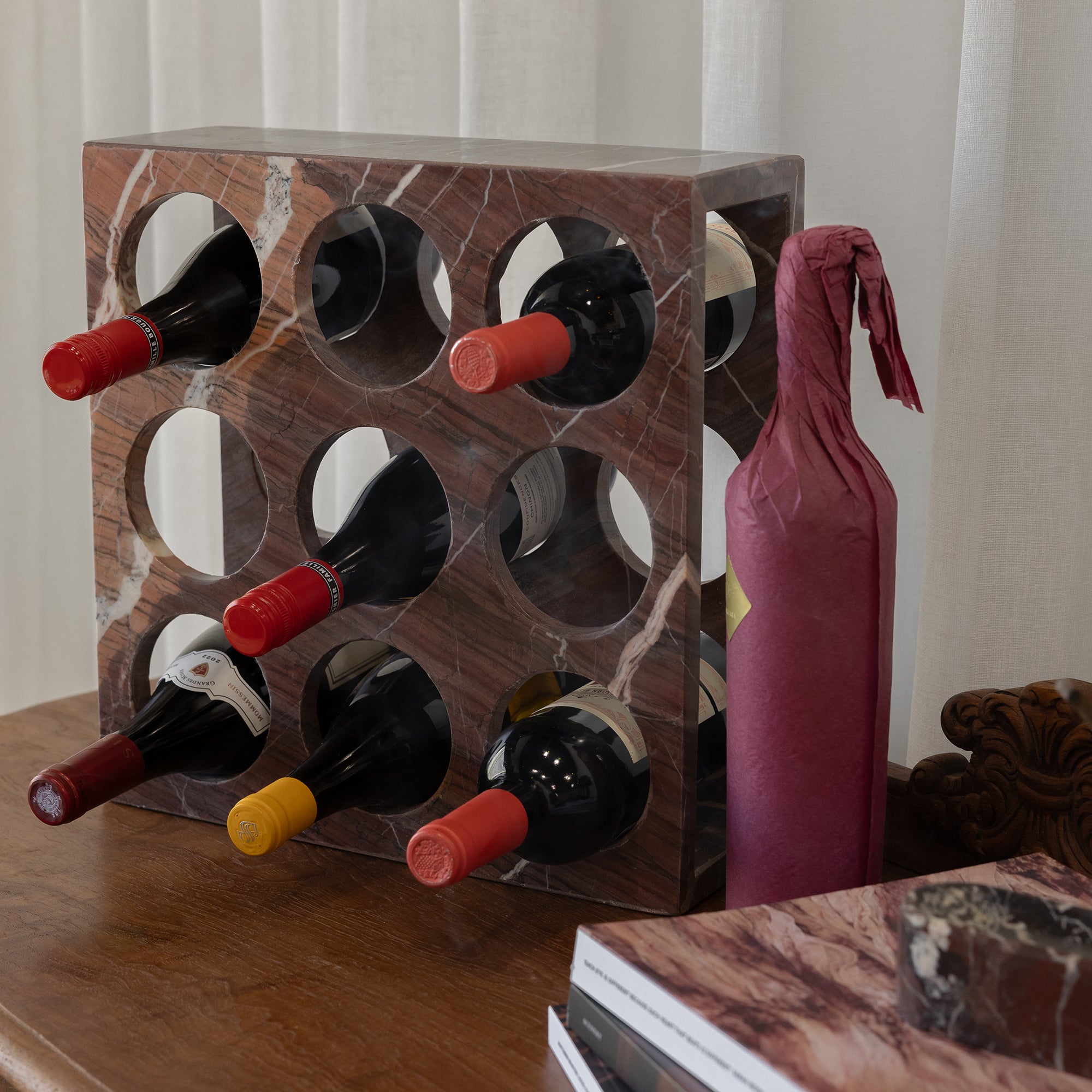 Marble Wine Rack - Red Levanto