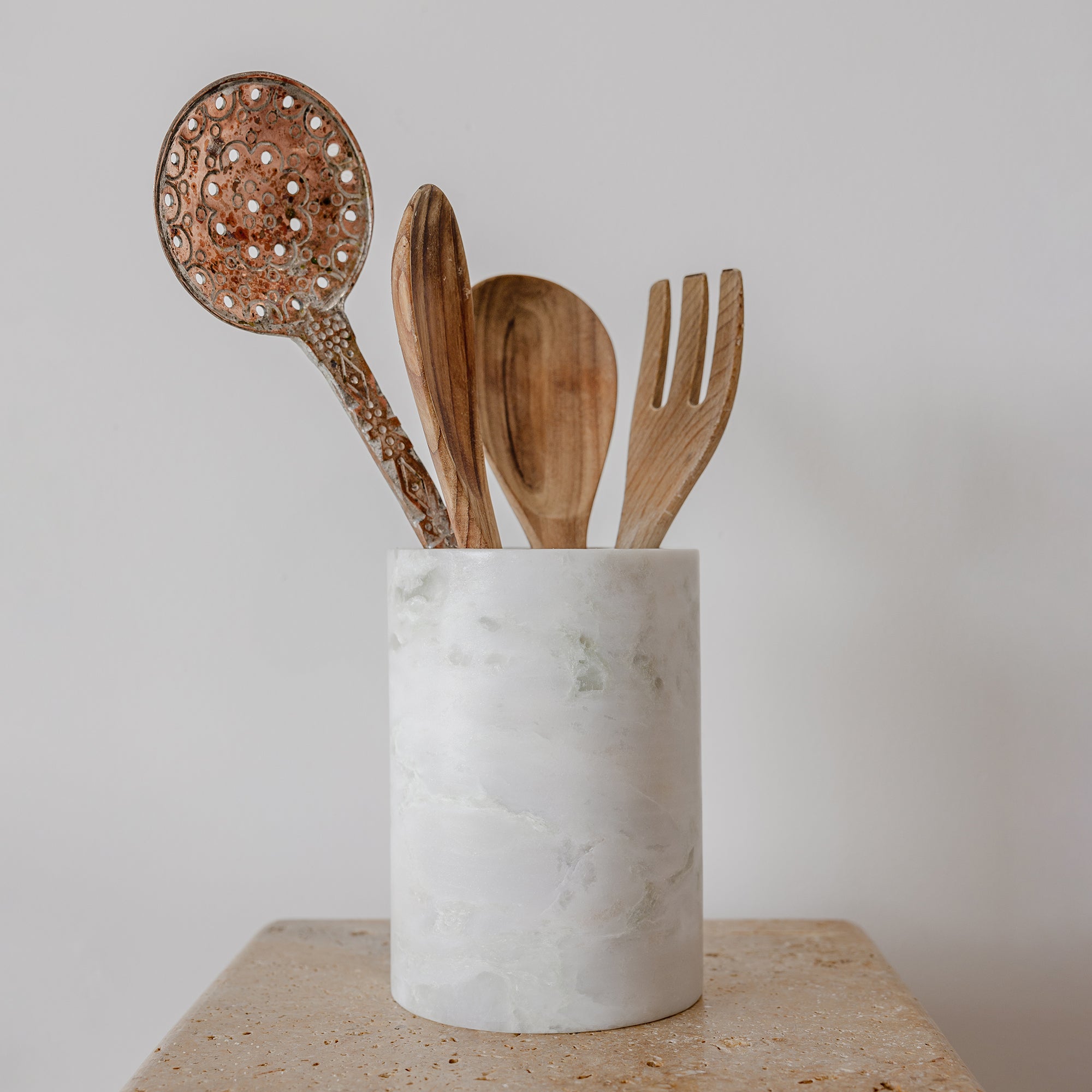 Utensil Holder - Onyx Marble