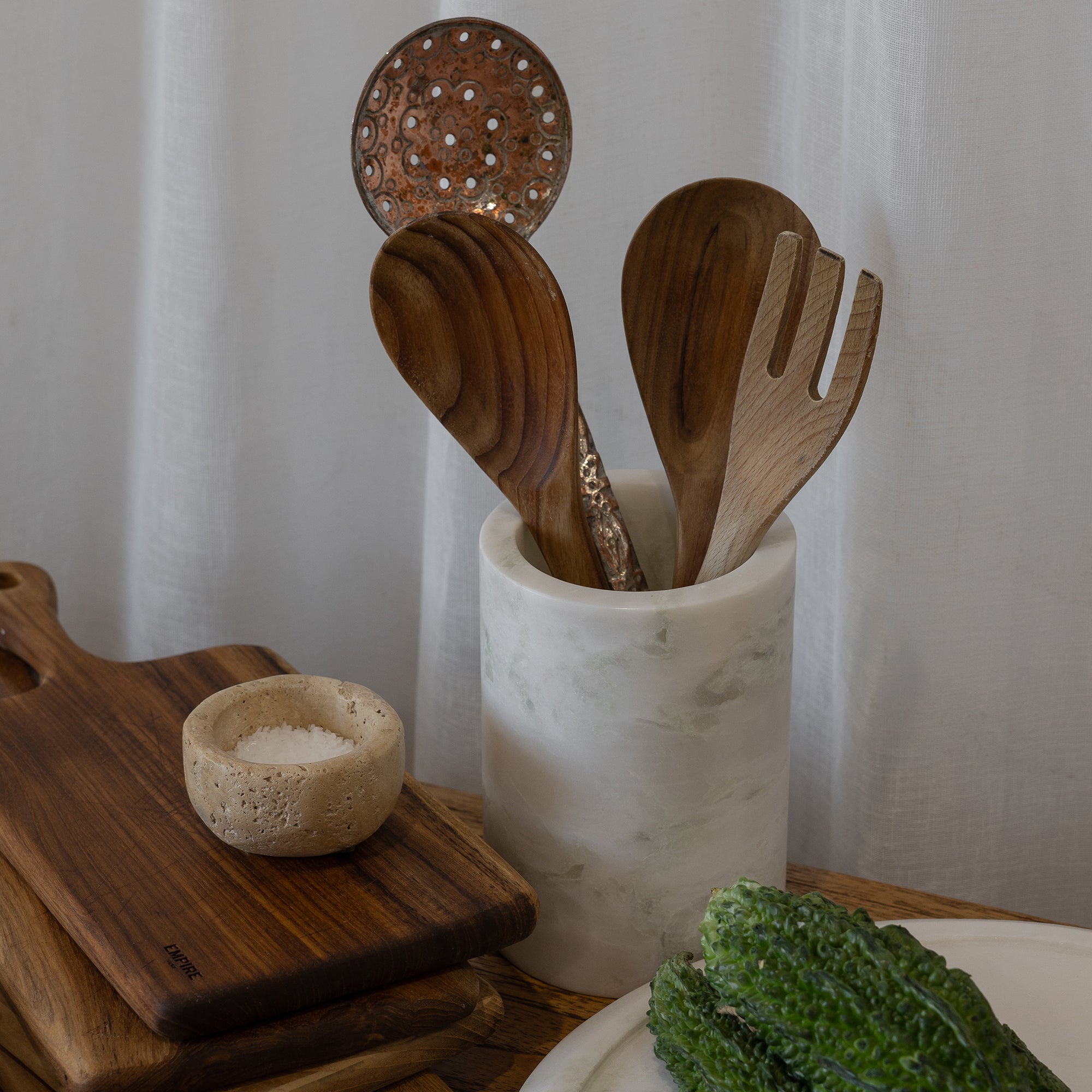 Utensil Holder - Onyx Marble