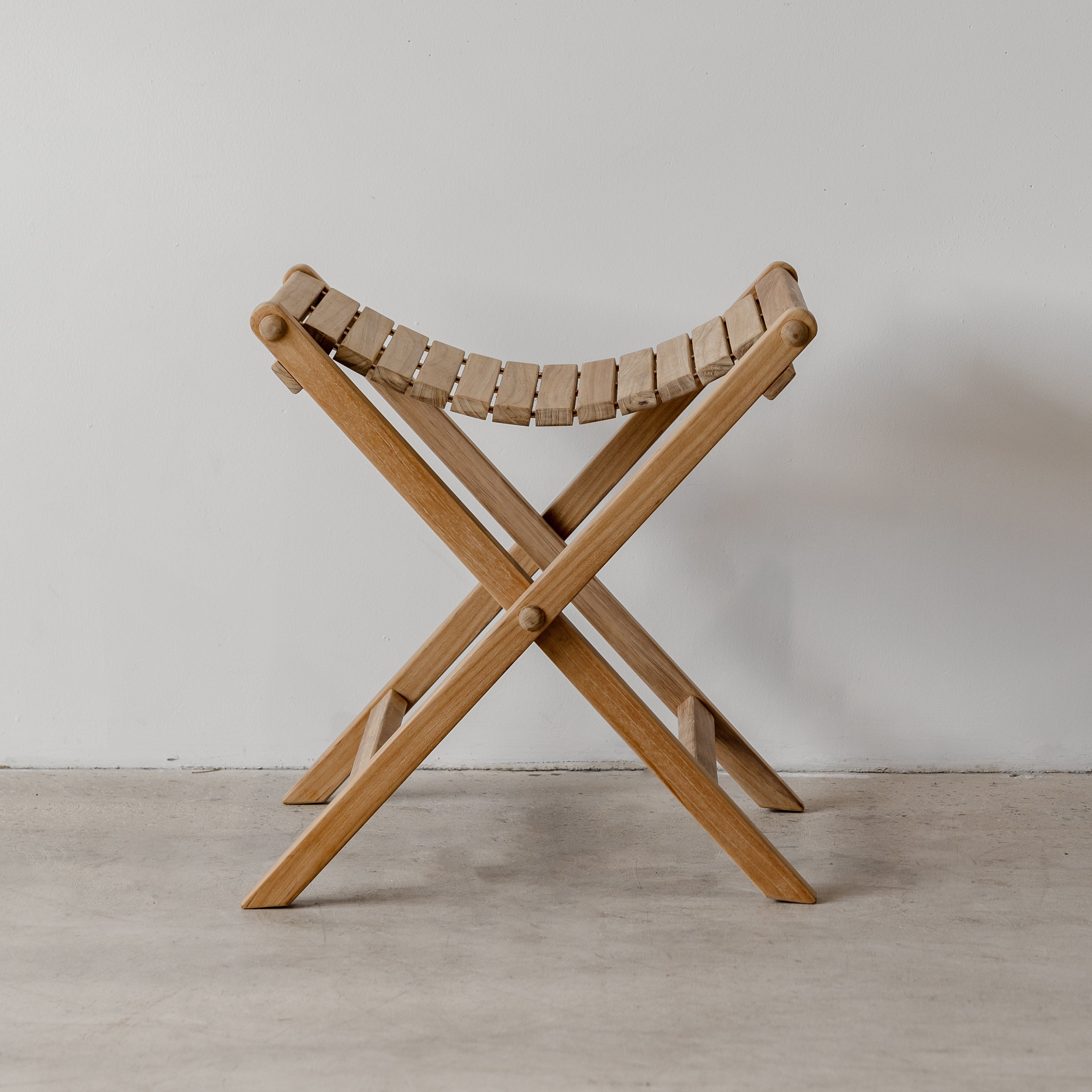 Teak Atelier Folding Stool
