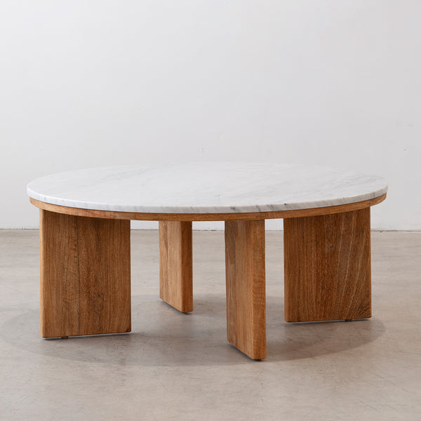 West Coffee Table - Rustic Matte/Marble