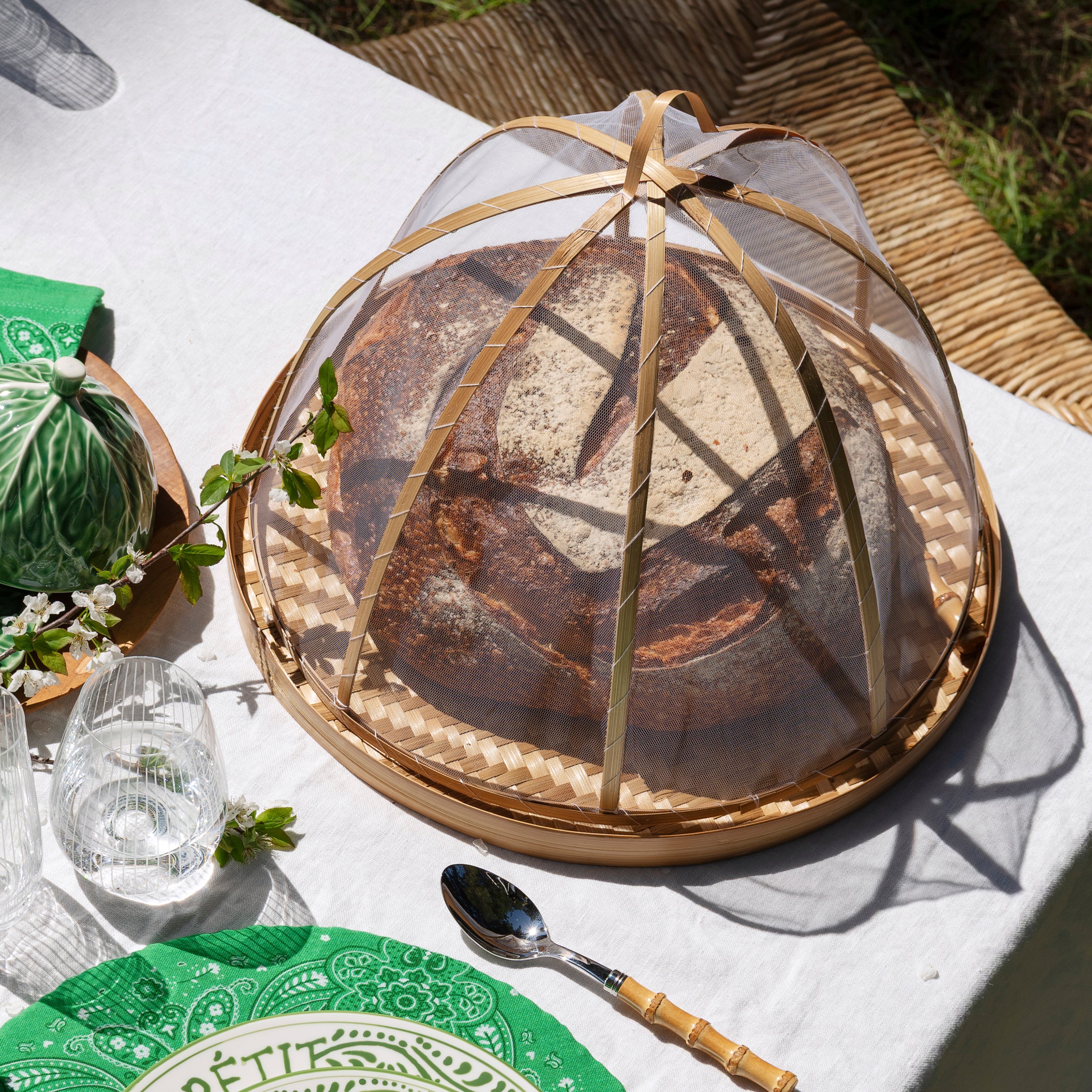 Bamboo Tray With Food Cover