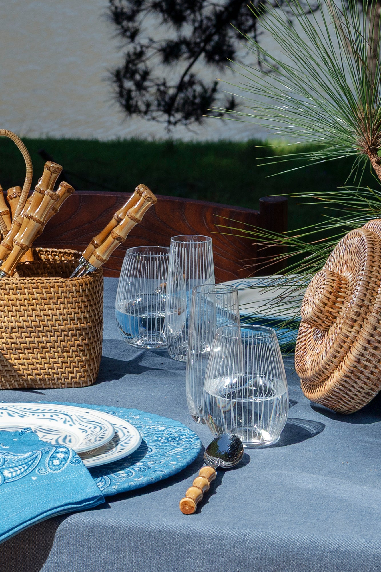 Striped Etched Glassware