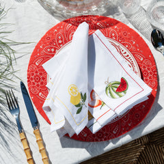 Embroidered Fruit Napkins