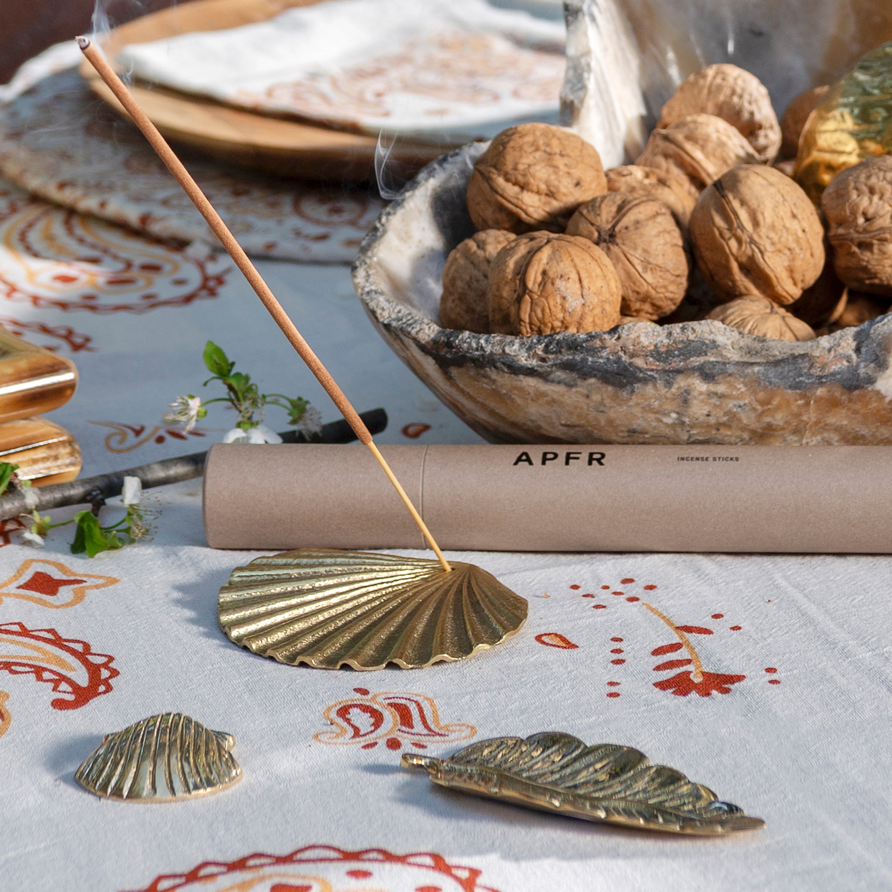 Brass Leaf Incense Holder