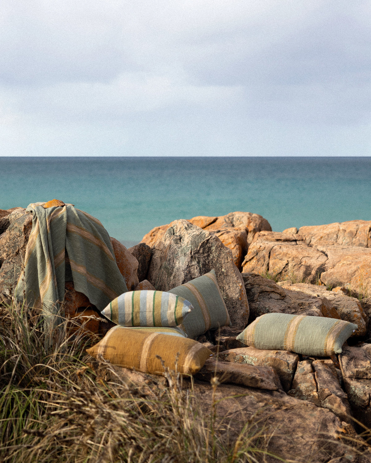 Lido Cushion - Mineral Stripe