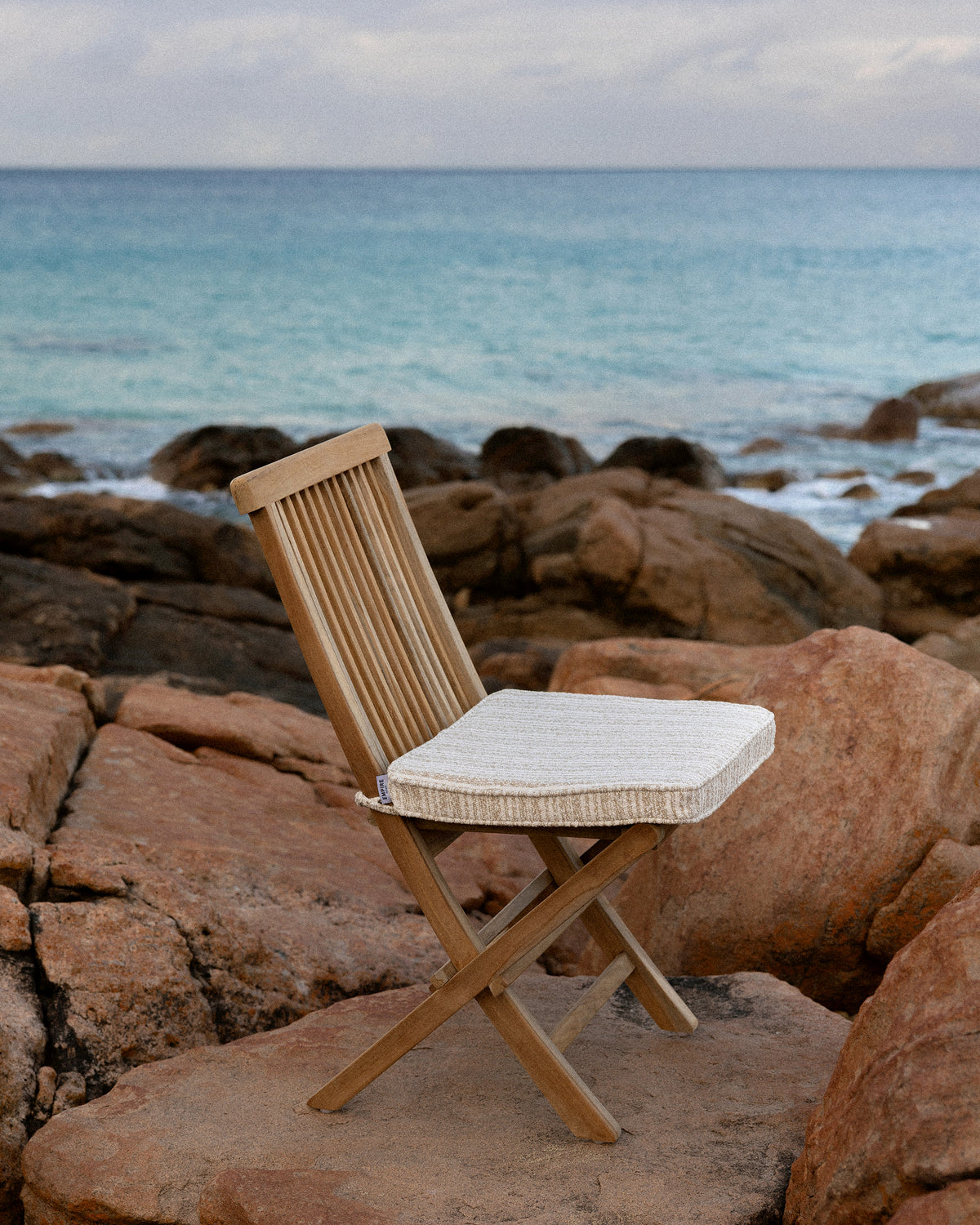 Calypso Fine Stripe Seat Cushion - Sesame