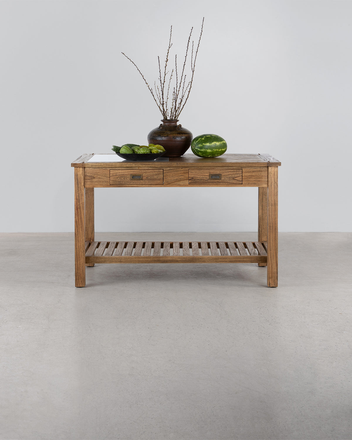 Kitchen Island - Antique Mindi/White Marble