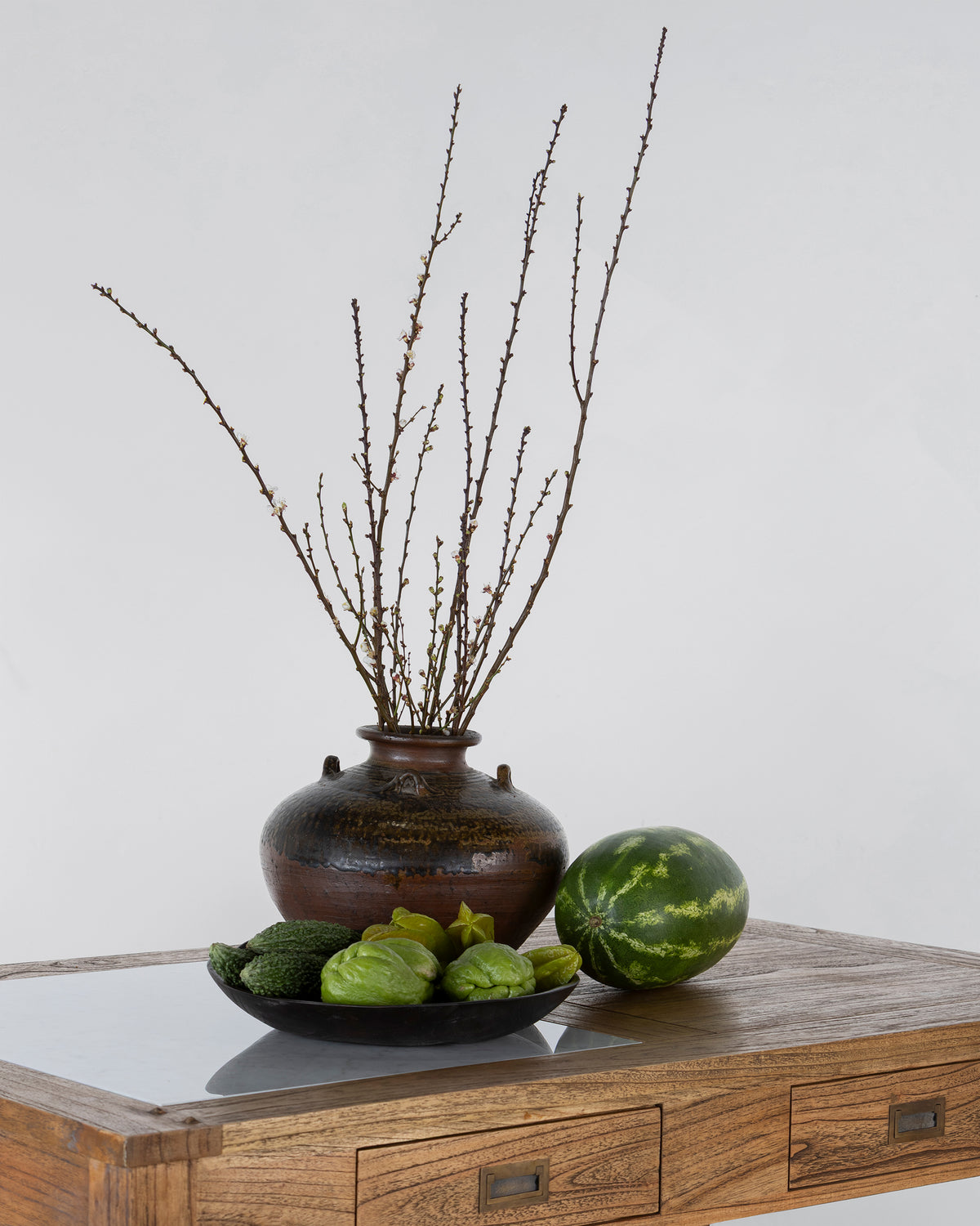 Kitchen Island - Antique Mindi/White Marble