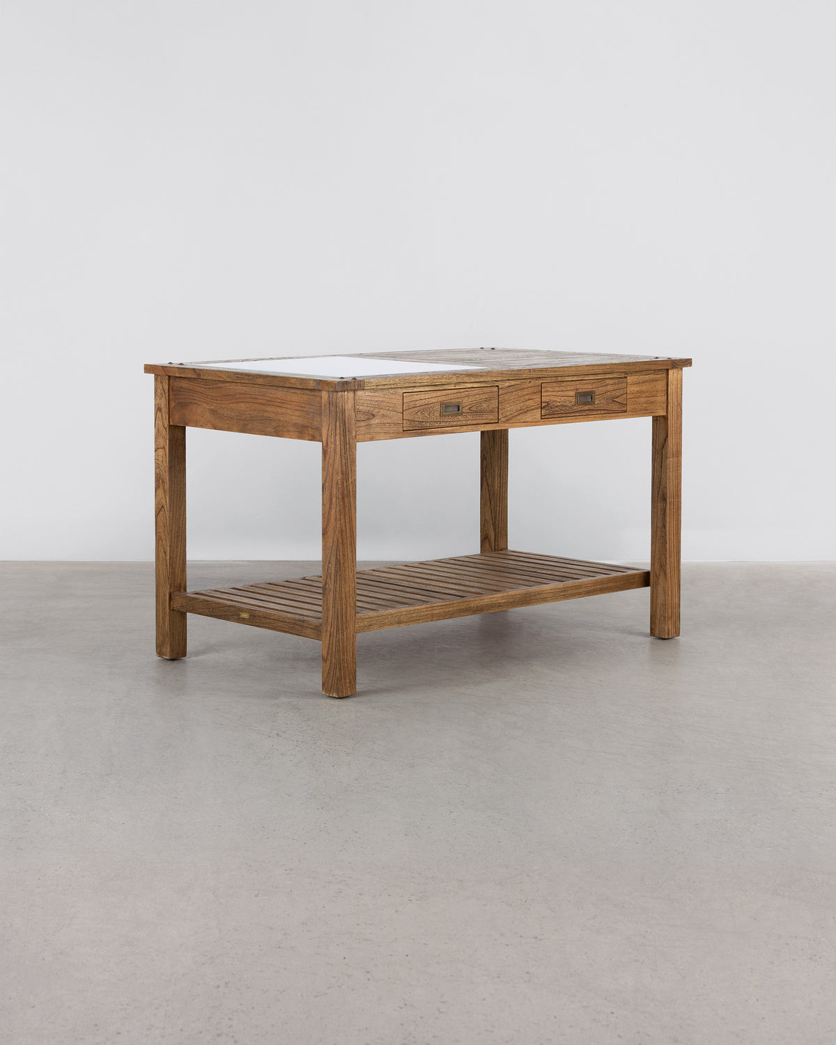 Kitchen Island - Antique Mindi/White Marble