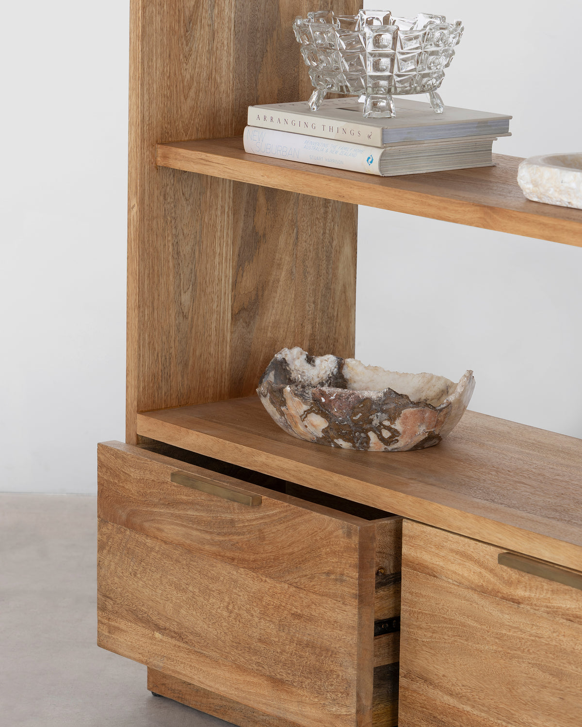 Louisa Bookcase With Drawers - Rustic Matte