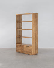 Louisa Bookcase With Drawers - Rustic Matte