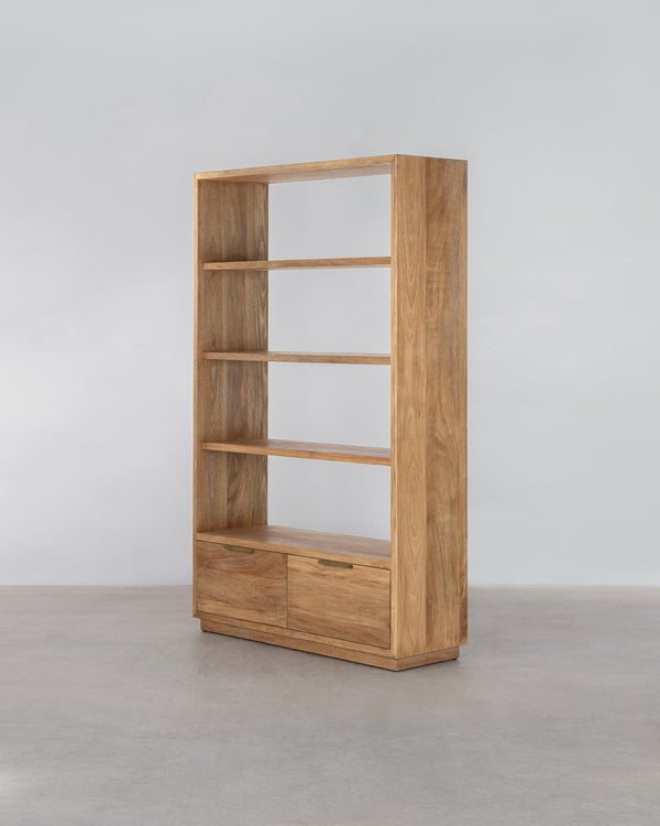 Louisa Bookcase With Drawers - Rustic Matte