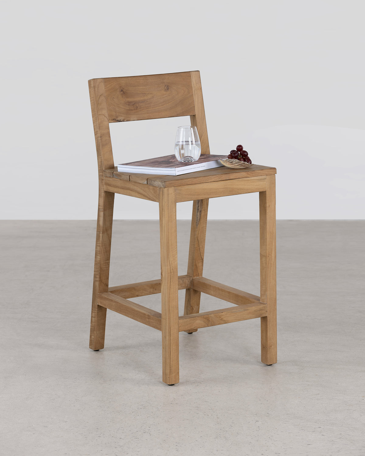 Vista Bar Stool With Back - Natural