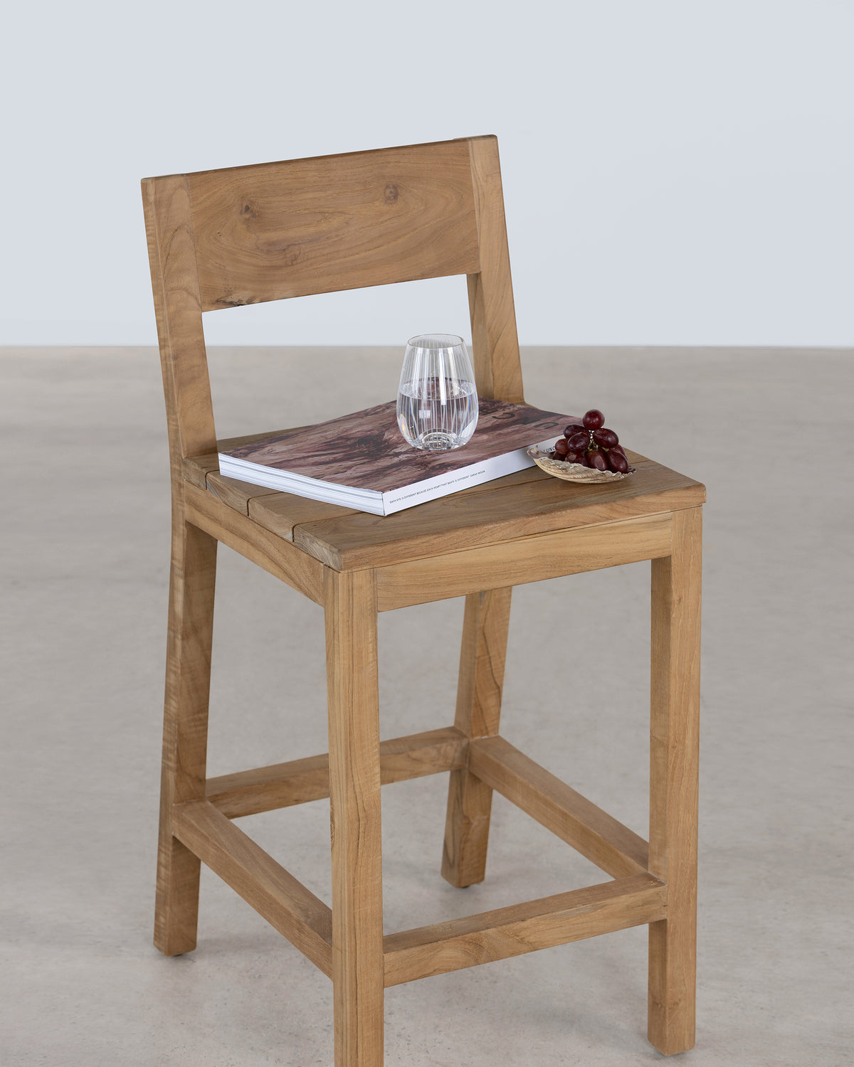 Vista Bar Stool With Back - Natural