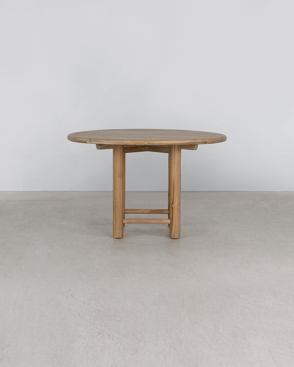 Vista Round Slatted Dining Table - Natural