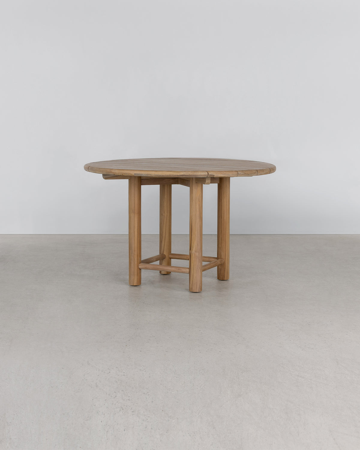 Vista Round Slatted Dining Table - Natural