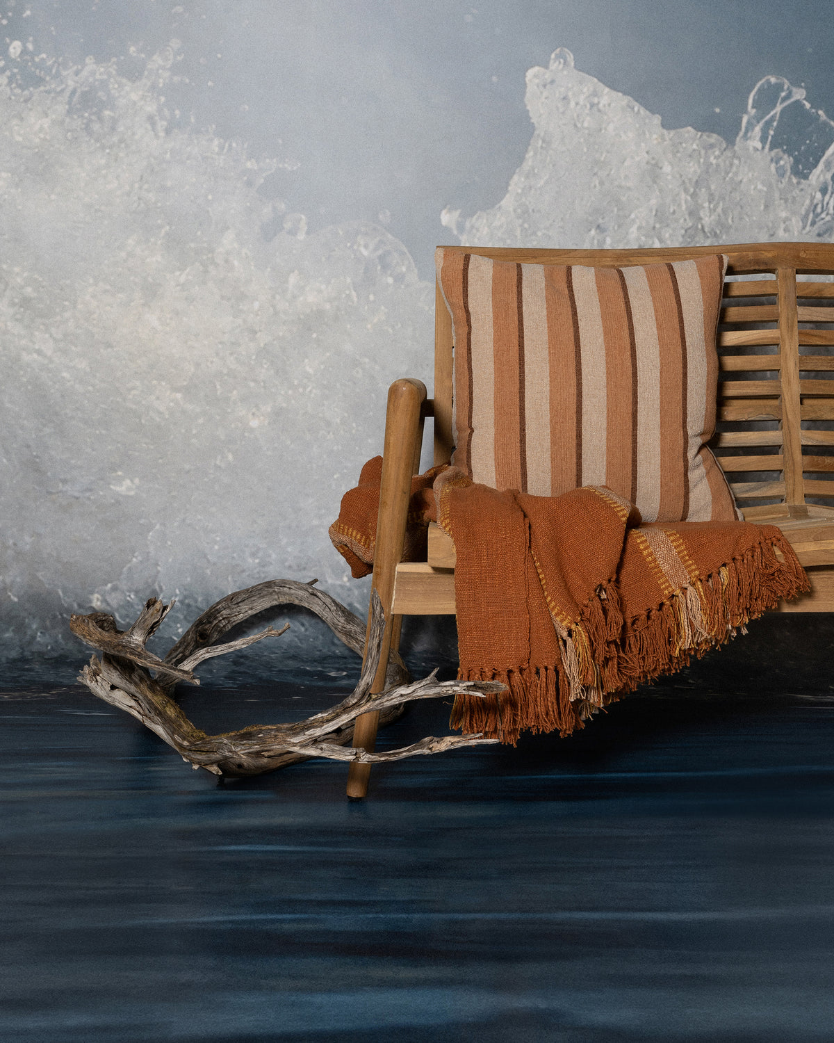 Lido Cushion - Guava Stripe