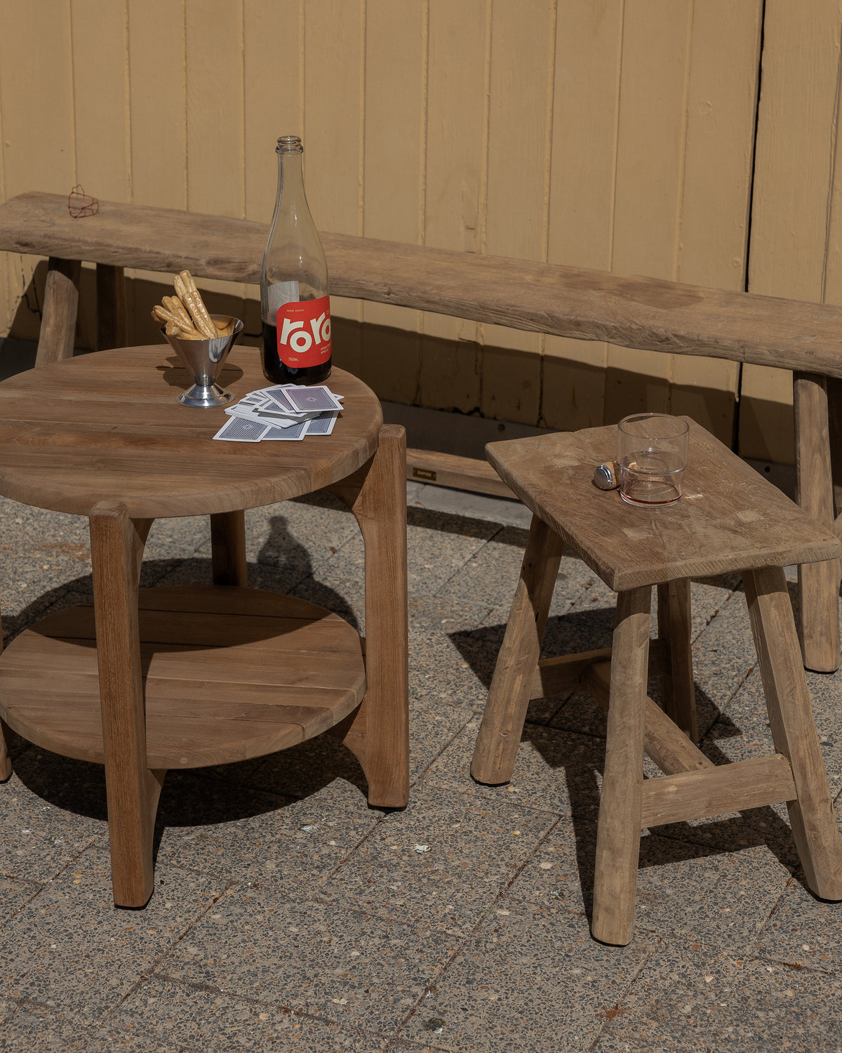 Organic Teak Bench - with Bar