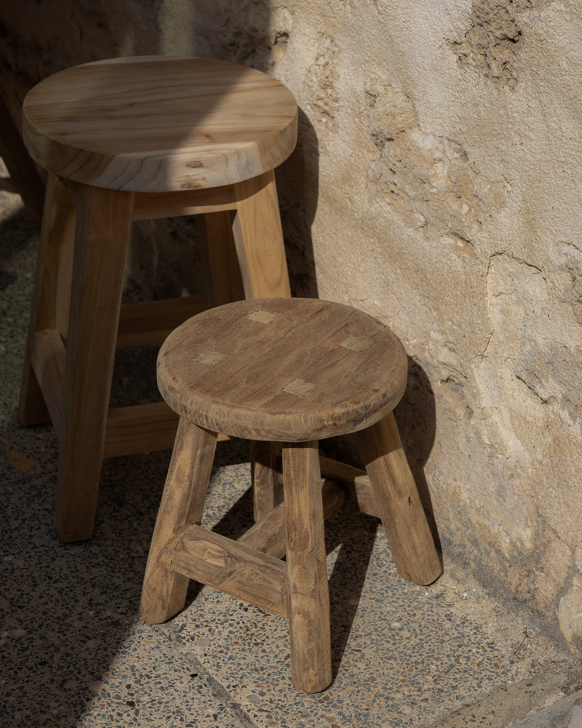 Organic Teak Stool - Round