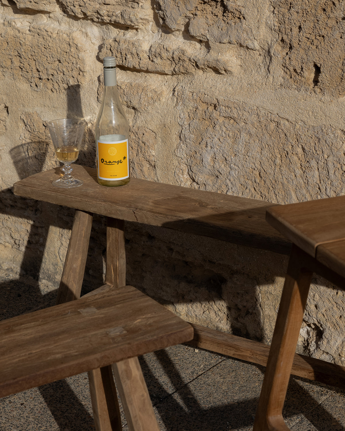 Organic Teak Bench - with Bar