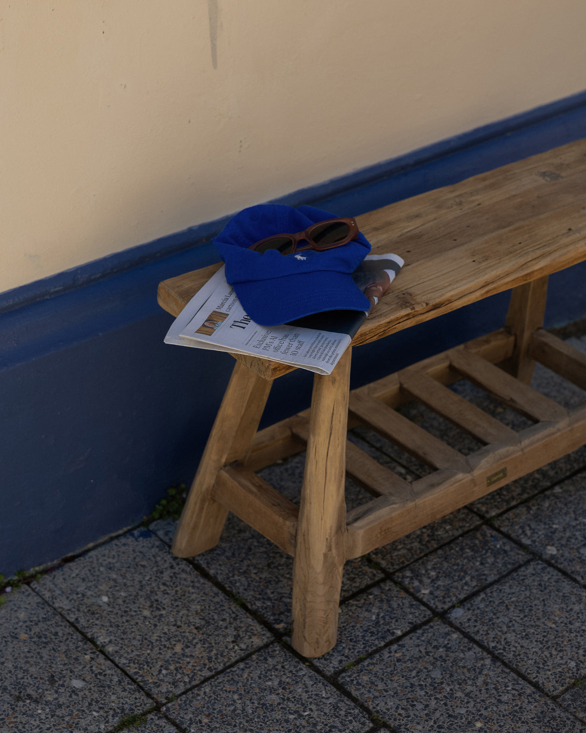 Organic Teak Bench - with Slatted Shelf
