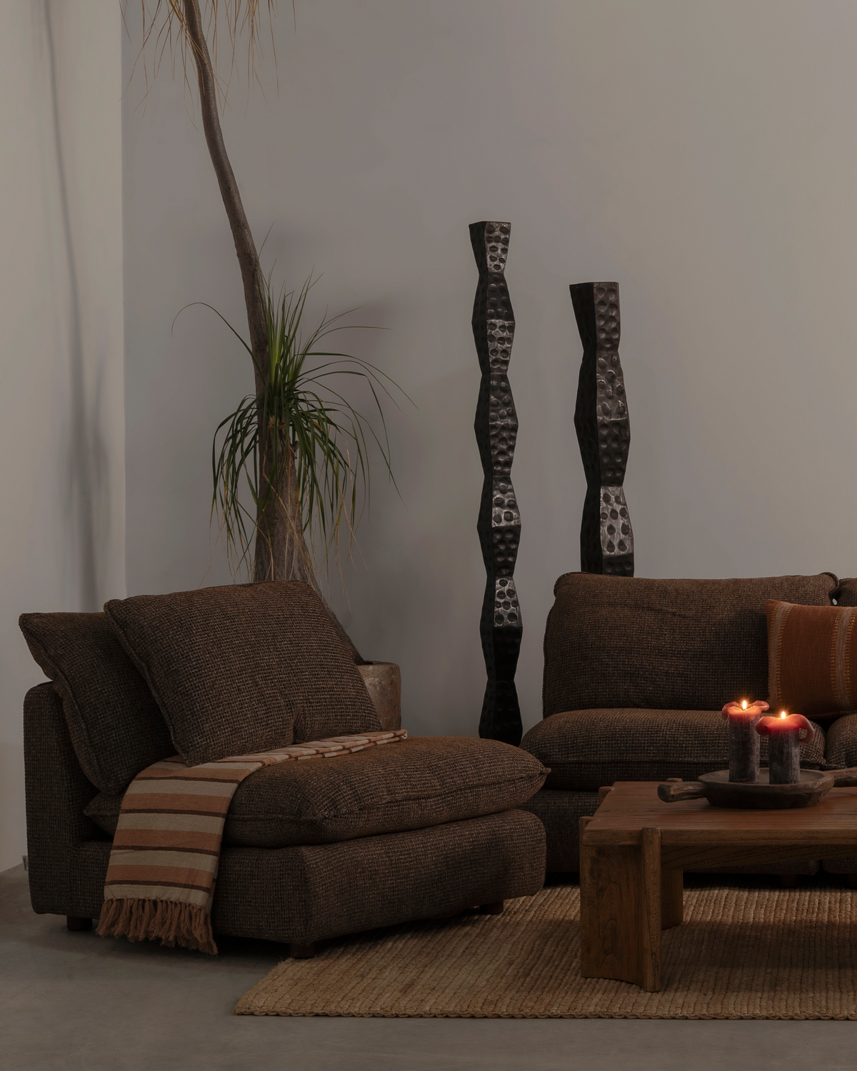 Kumo 2 Piece Modular Sofa - Chocolate