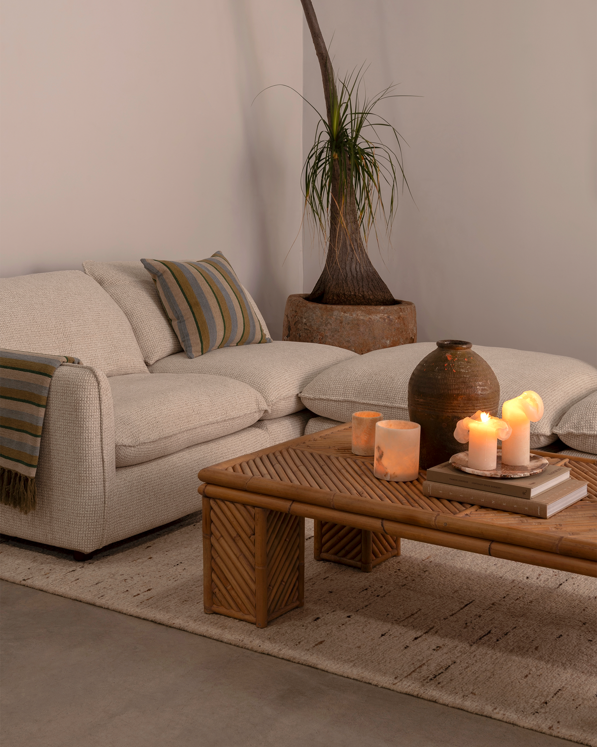Kumo 2 Piece Modular Sofa - Cream