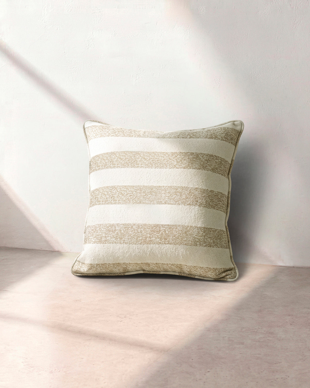 Calypso Outdoor Thick Stripe Cushion - Sesame