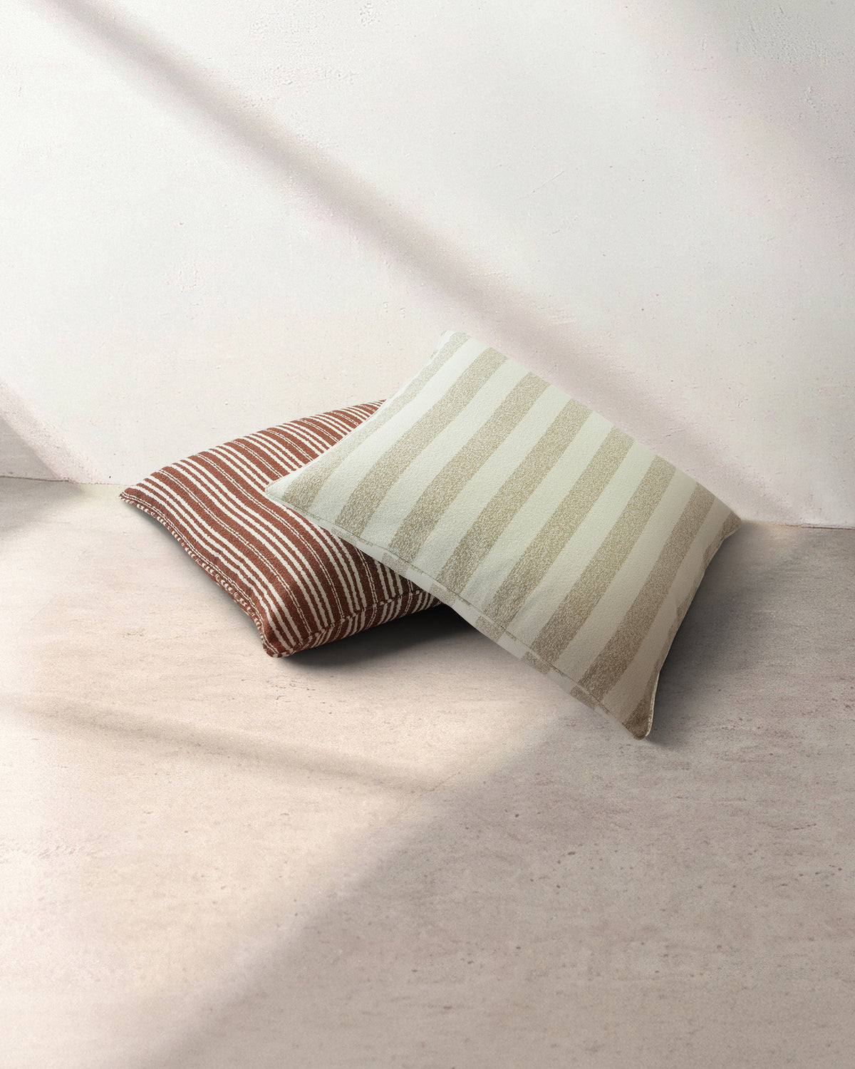 Calypso Thick Stripe Floor Cushion - Sesame