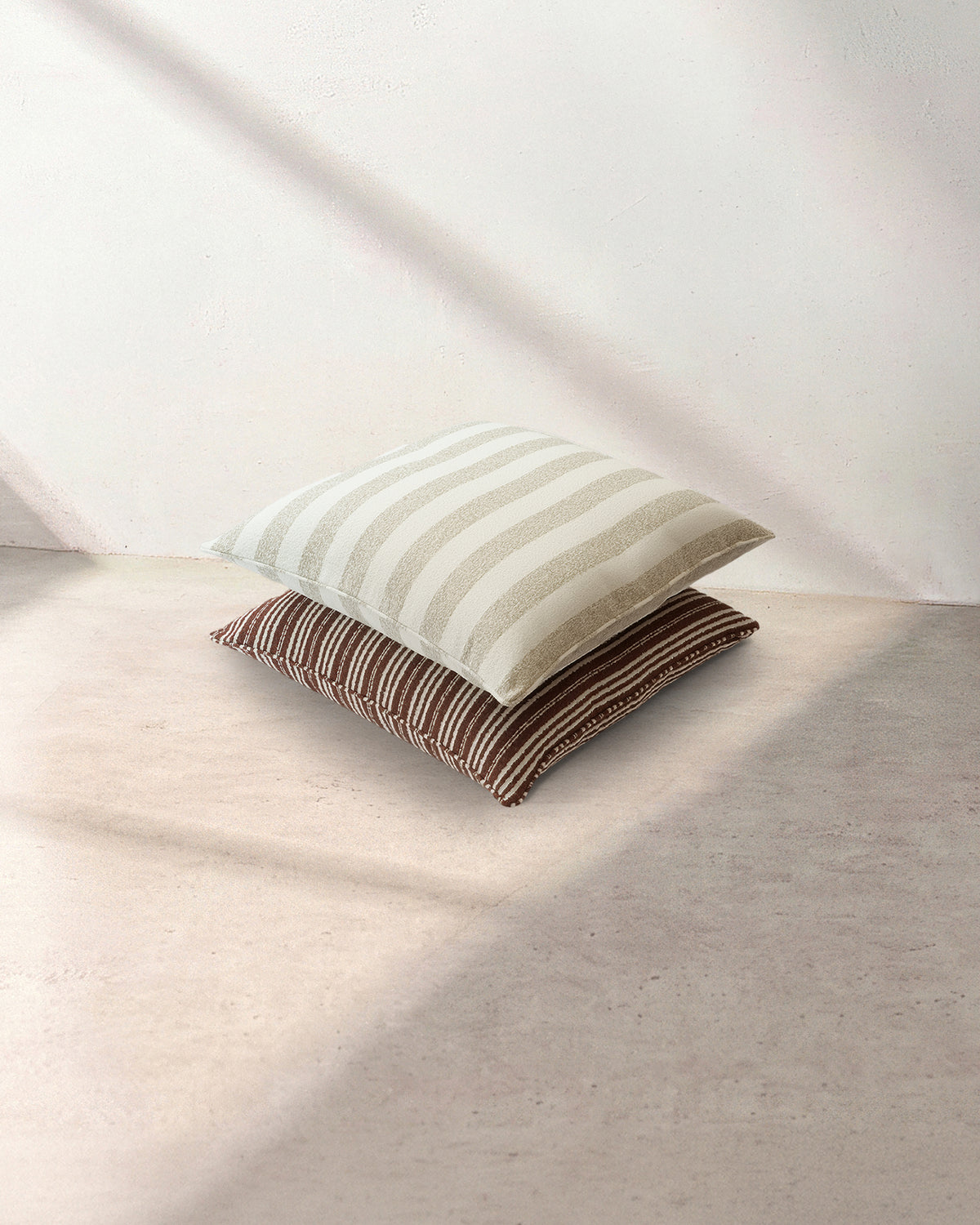 Calypso Thick Stripe Floor Cushion - Sesame