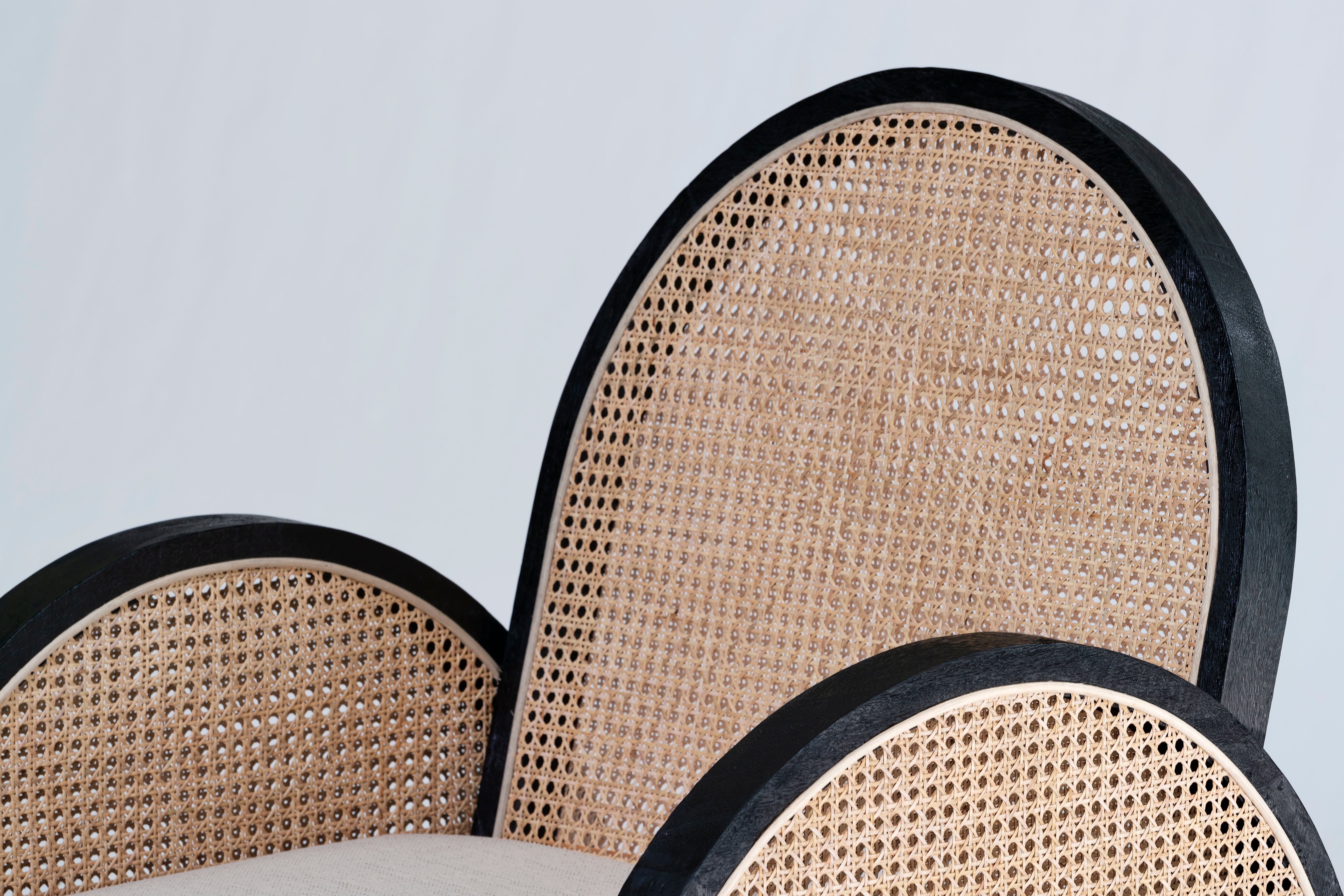 Pia Rattan Chair - Black/Bahama Sand