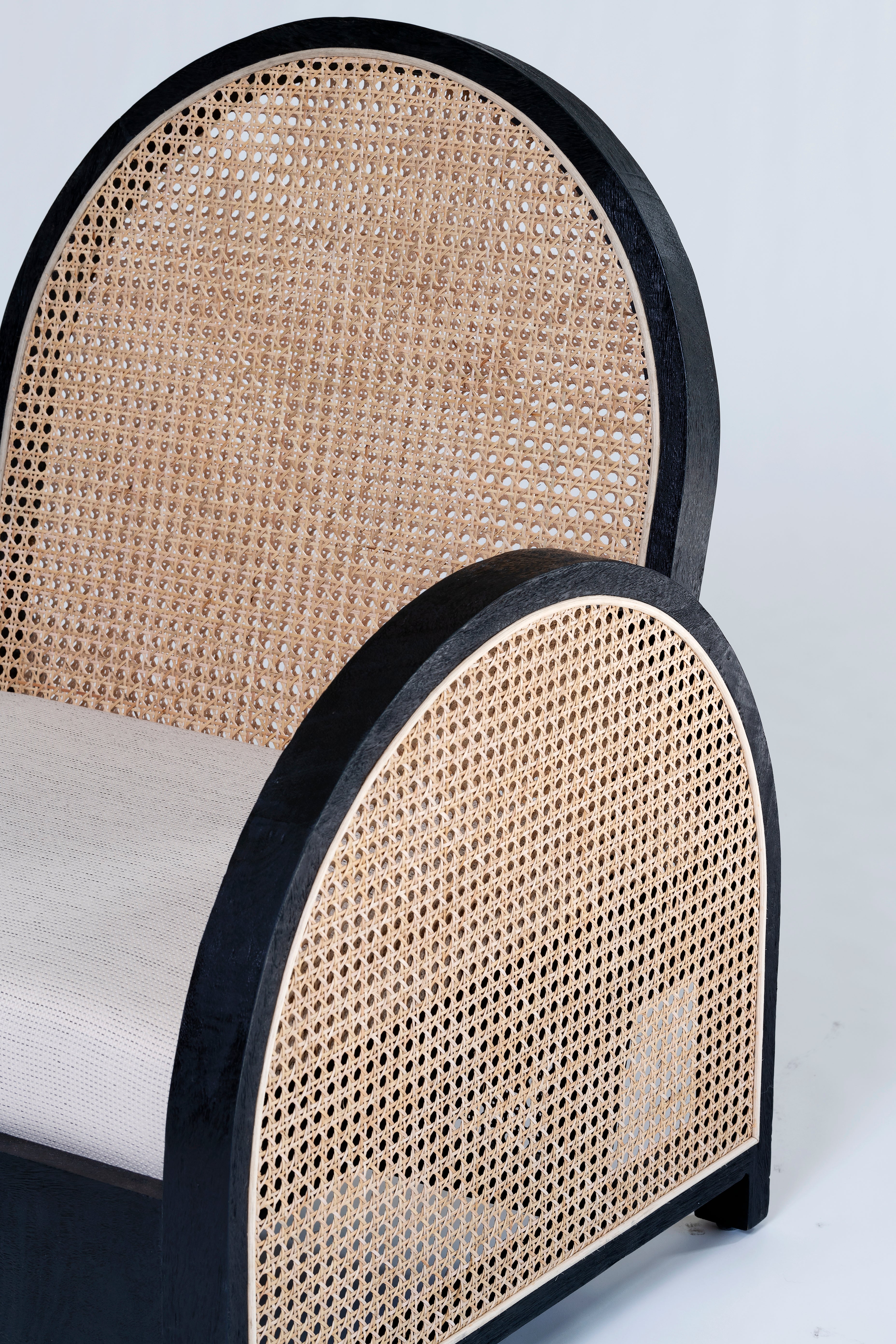Pia Rattan Chair - Black/Bahama Sand