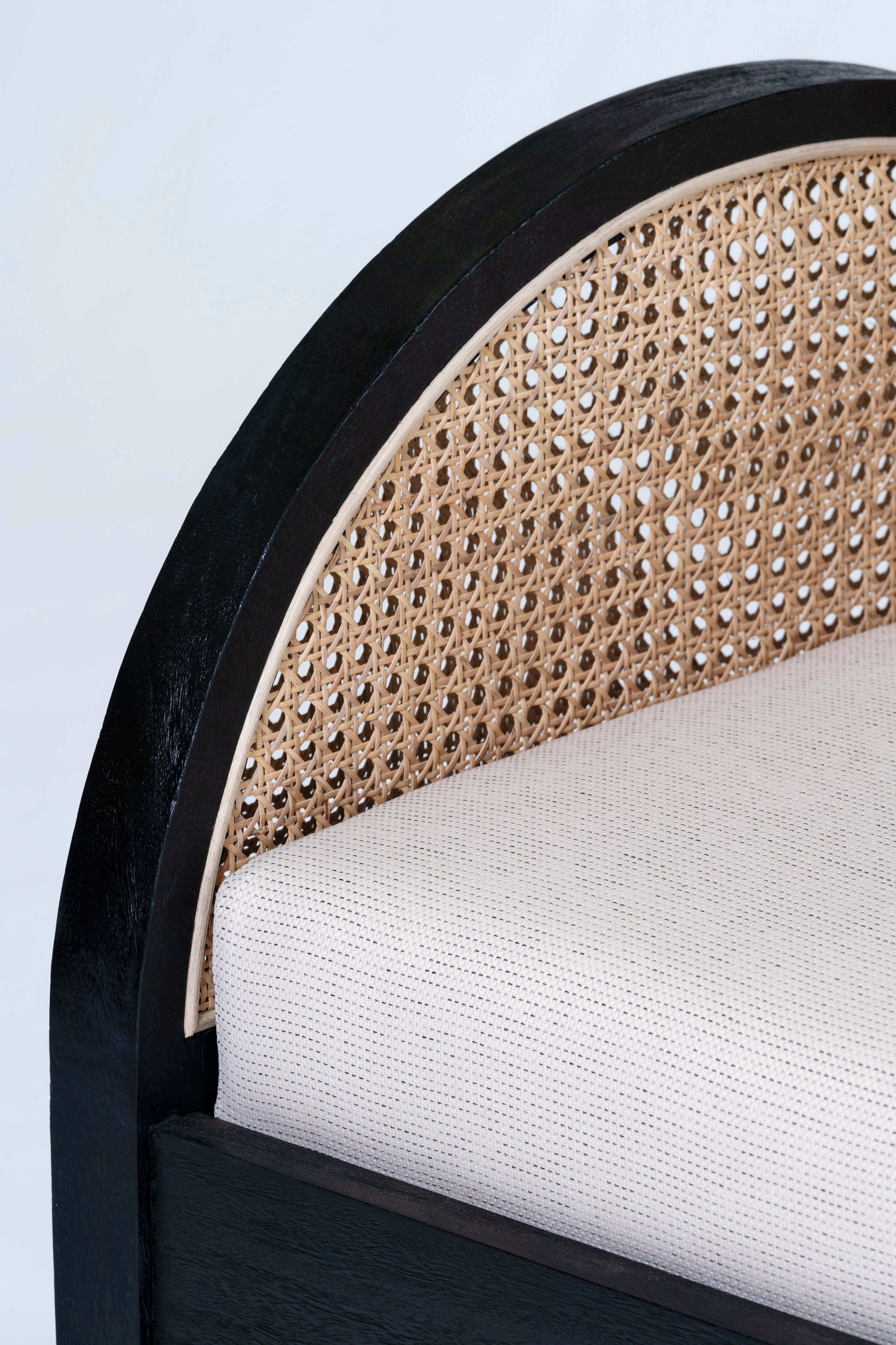 Pia Rattan Chair - Black/Bahama Sand