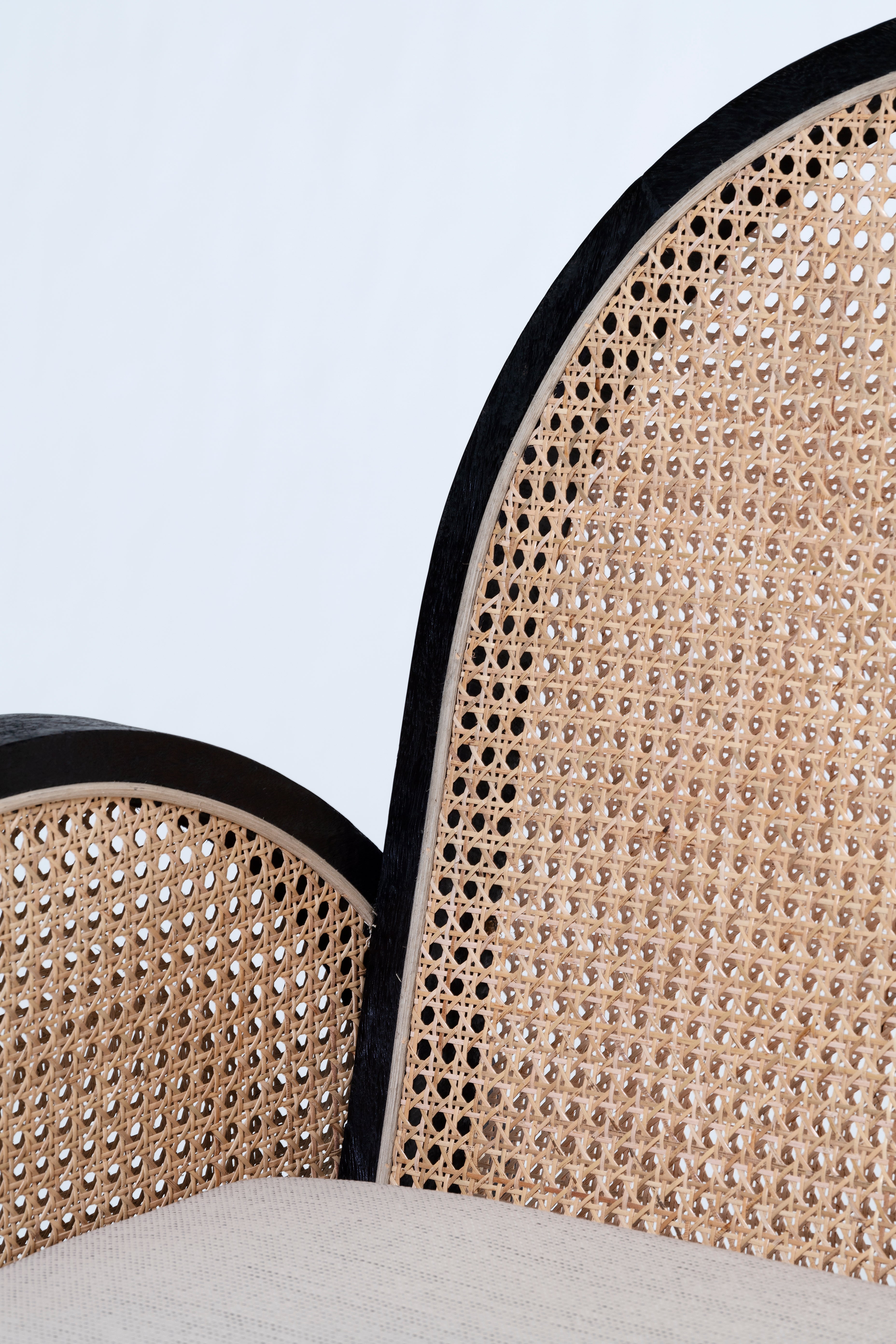 Pia Rattan Chair - Black/Bahama Sand