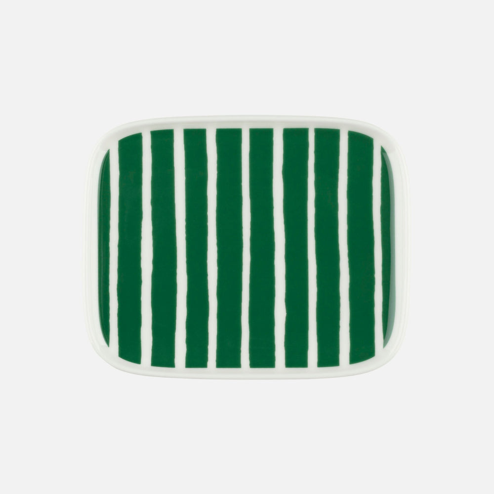 Oiva Rectangular Piccolo Plate - Green/White