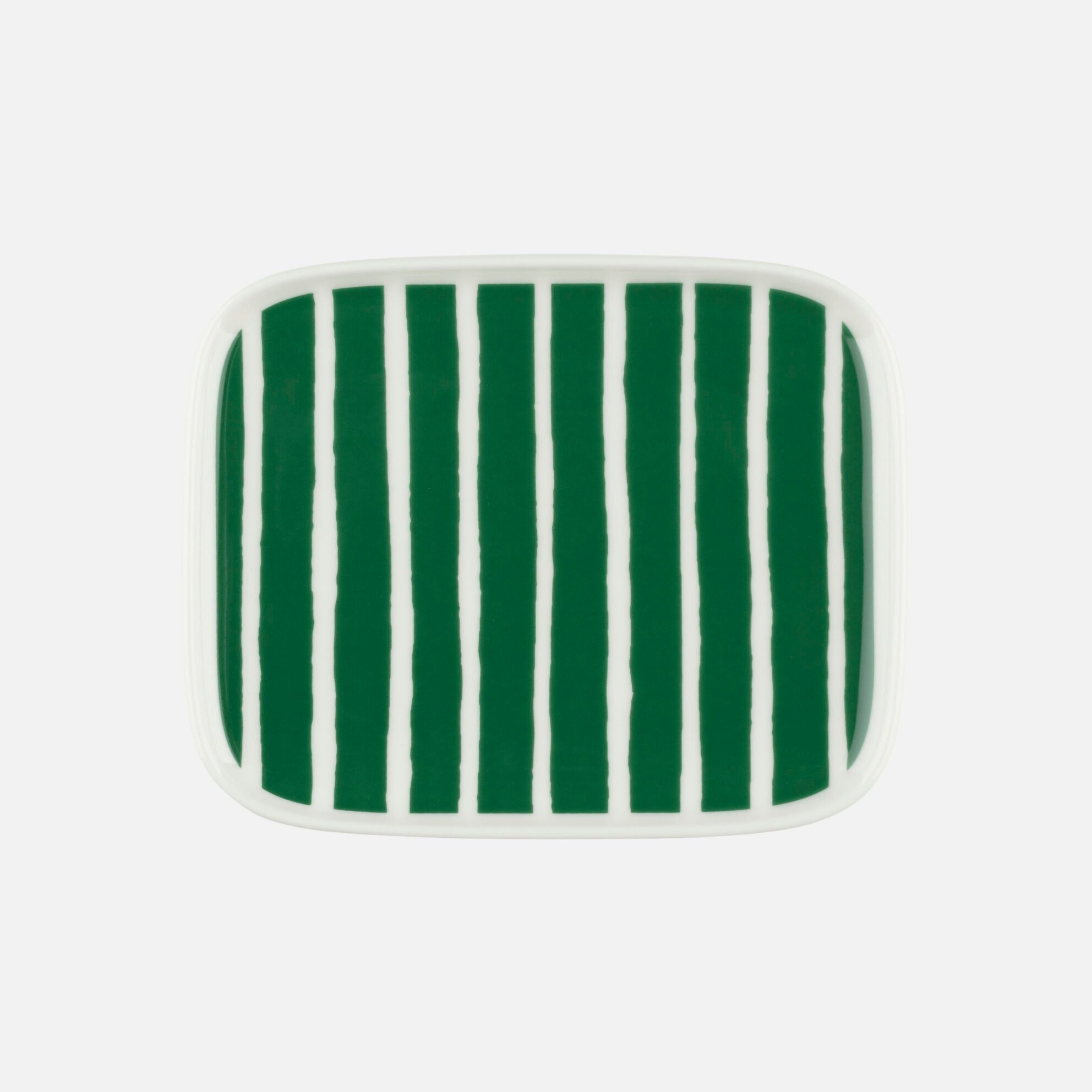 Oiva Rectangular Piccolo Plate - Green/White