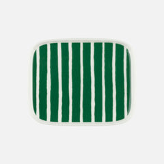 Oiva Rectangular Piccolo Plate - Green/White