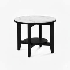 Norveau Side Table - Black/White Marble