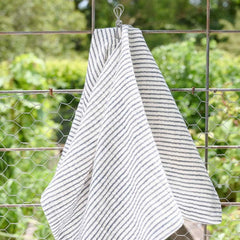 Marina Tea Towel - White/Ink Stripe