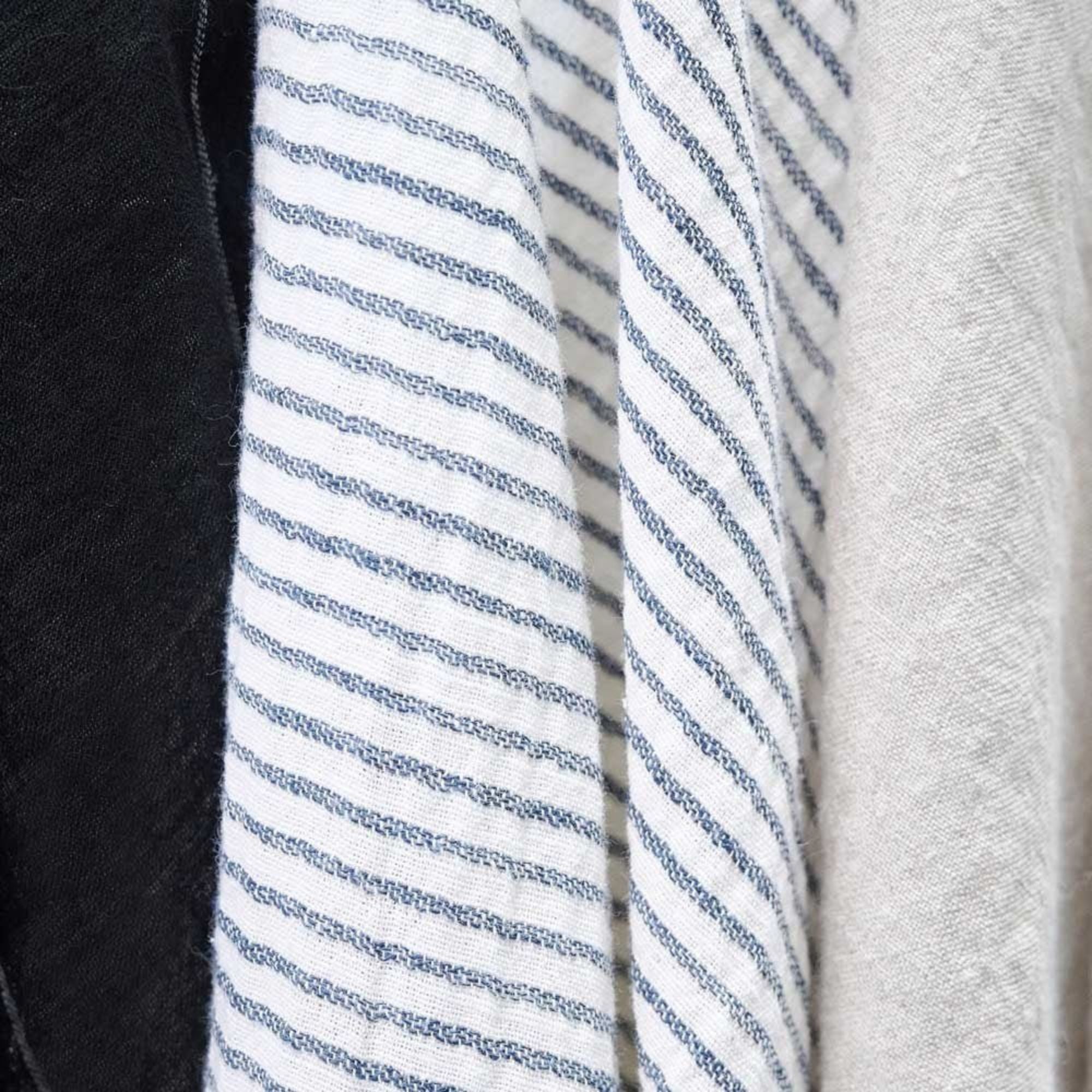 Marina Tea Towel - White/Ink Stripe