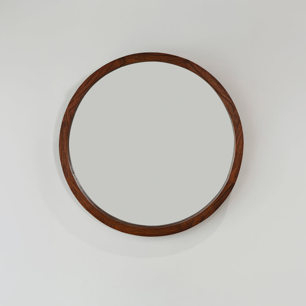 Retreat Round Mirror - Rustic Walnut