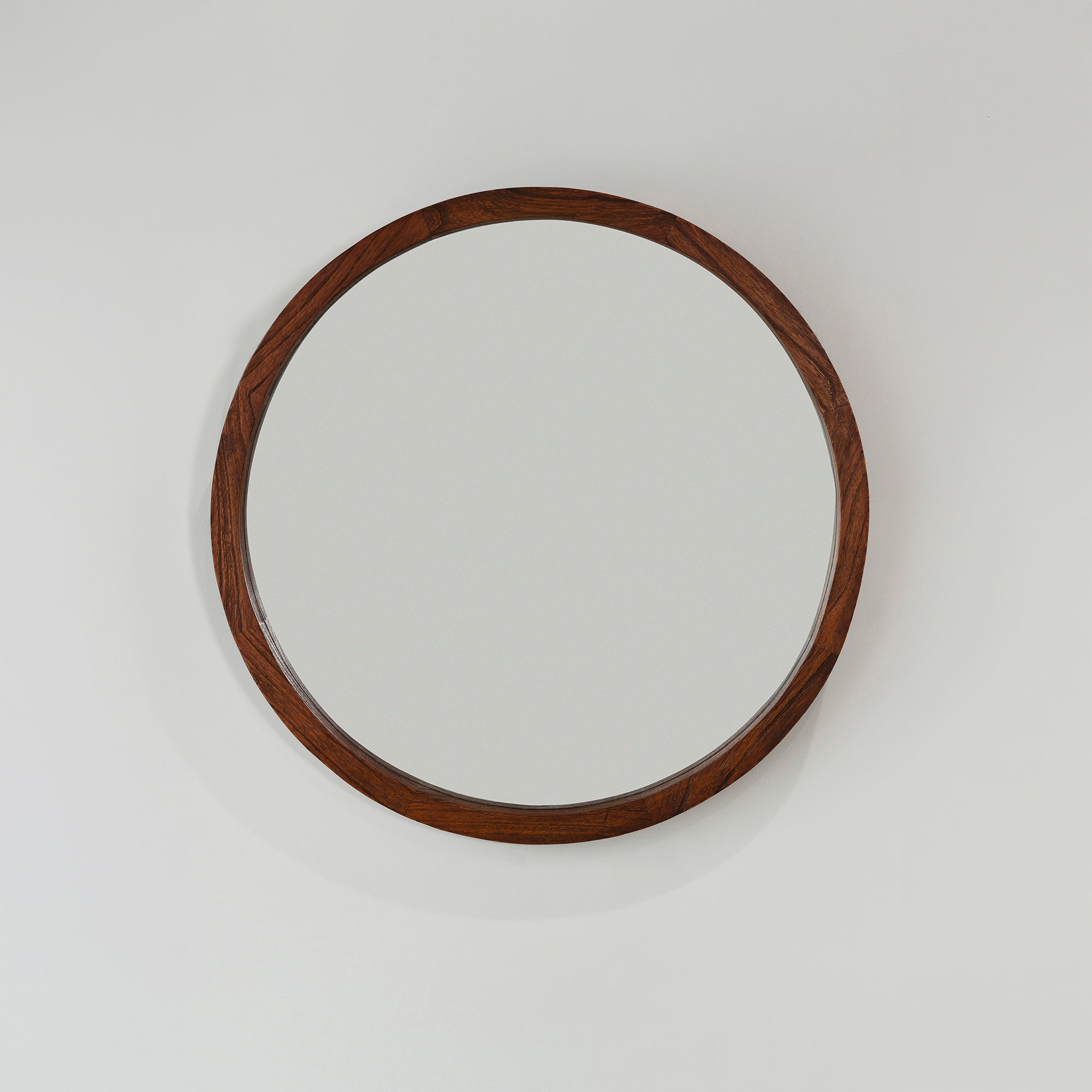 Retreat Round Mirror - Rustic Walnut