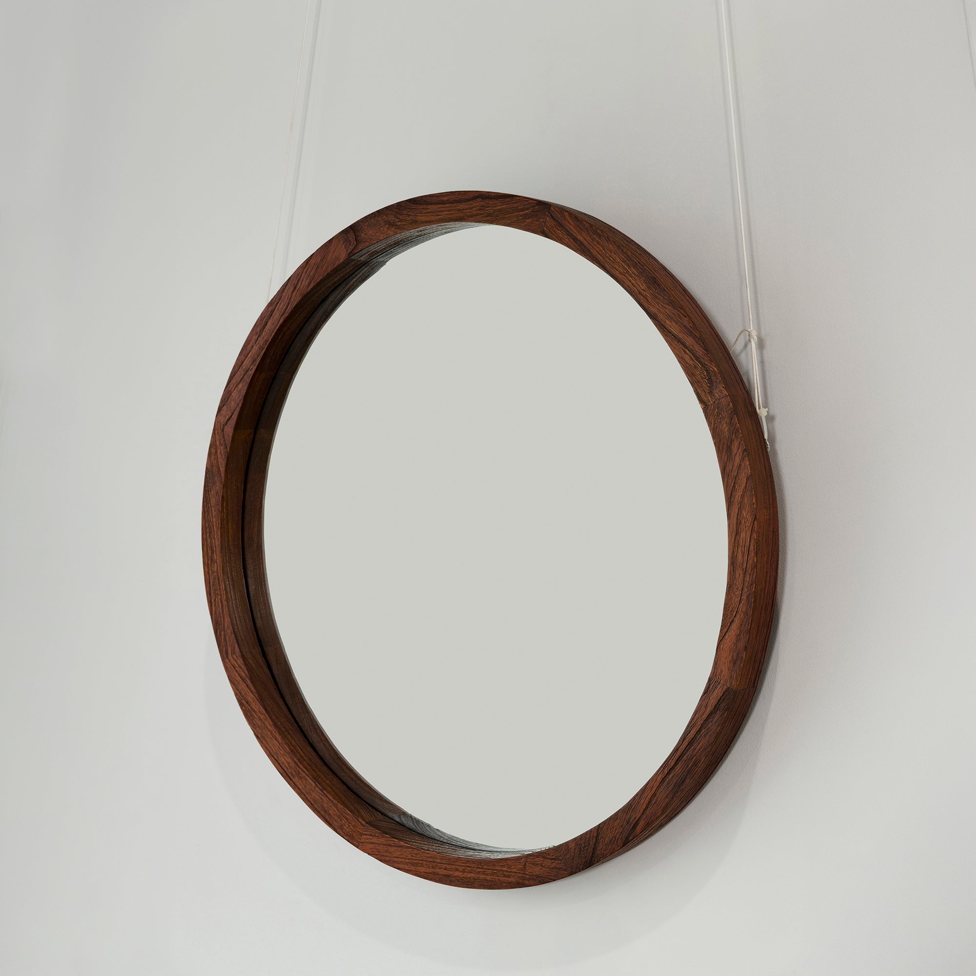 Retreat Round Mirror - Rustic Walnut