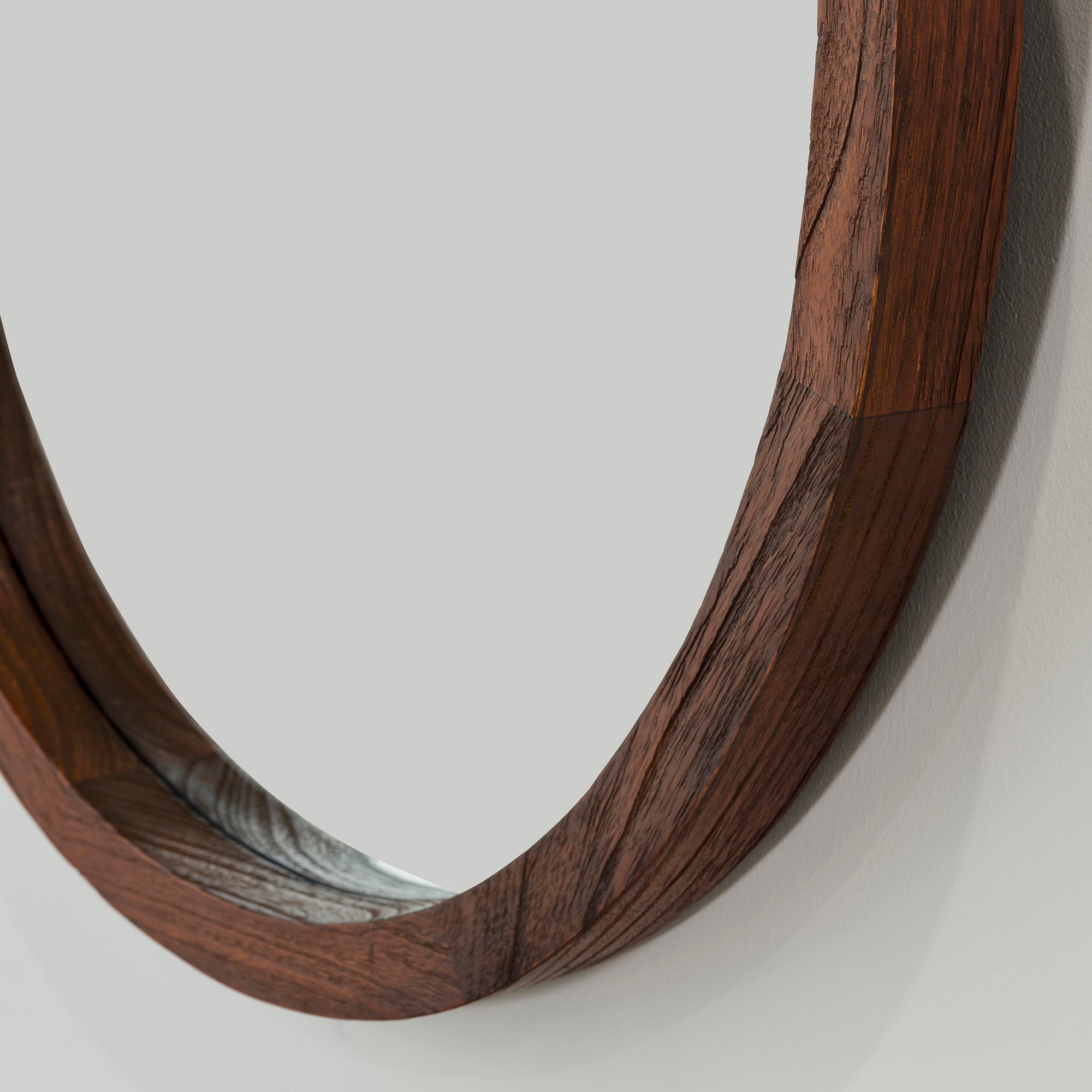 Retreat Round Mirror - Rustic Walnut