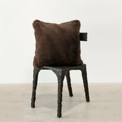 Empire Faux Fur Cushion - Chocolate
